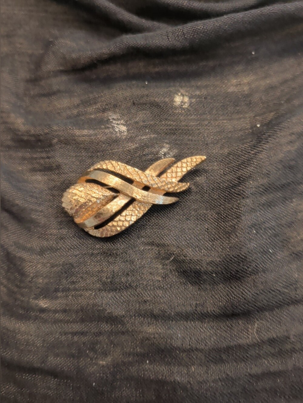 Vintage Gold-Tone Textured Monet Brooch